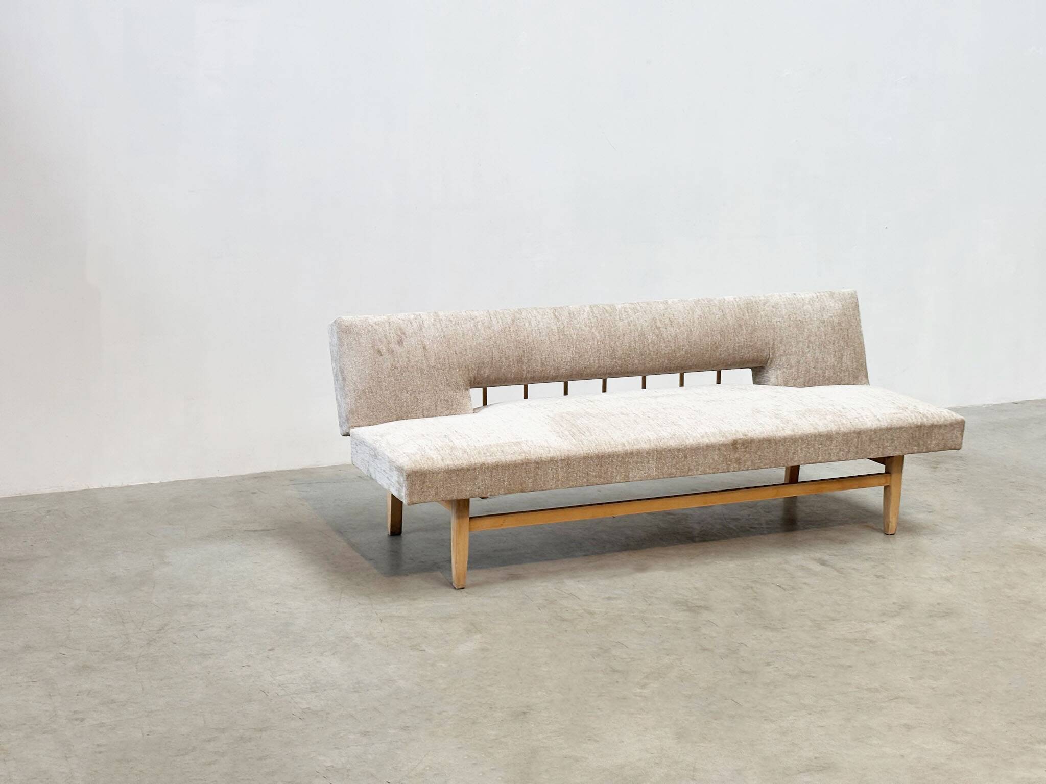 1970's German wooden sofa / daybed