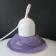 Dansk design white/purple 1980s pendant lamp by Danish Jeka Metaltryk