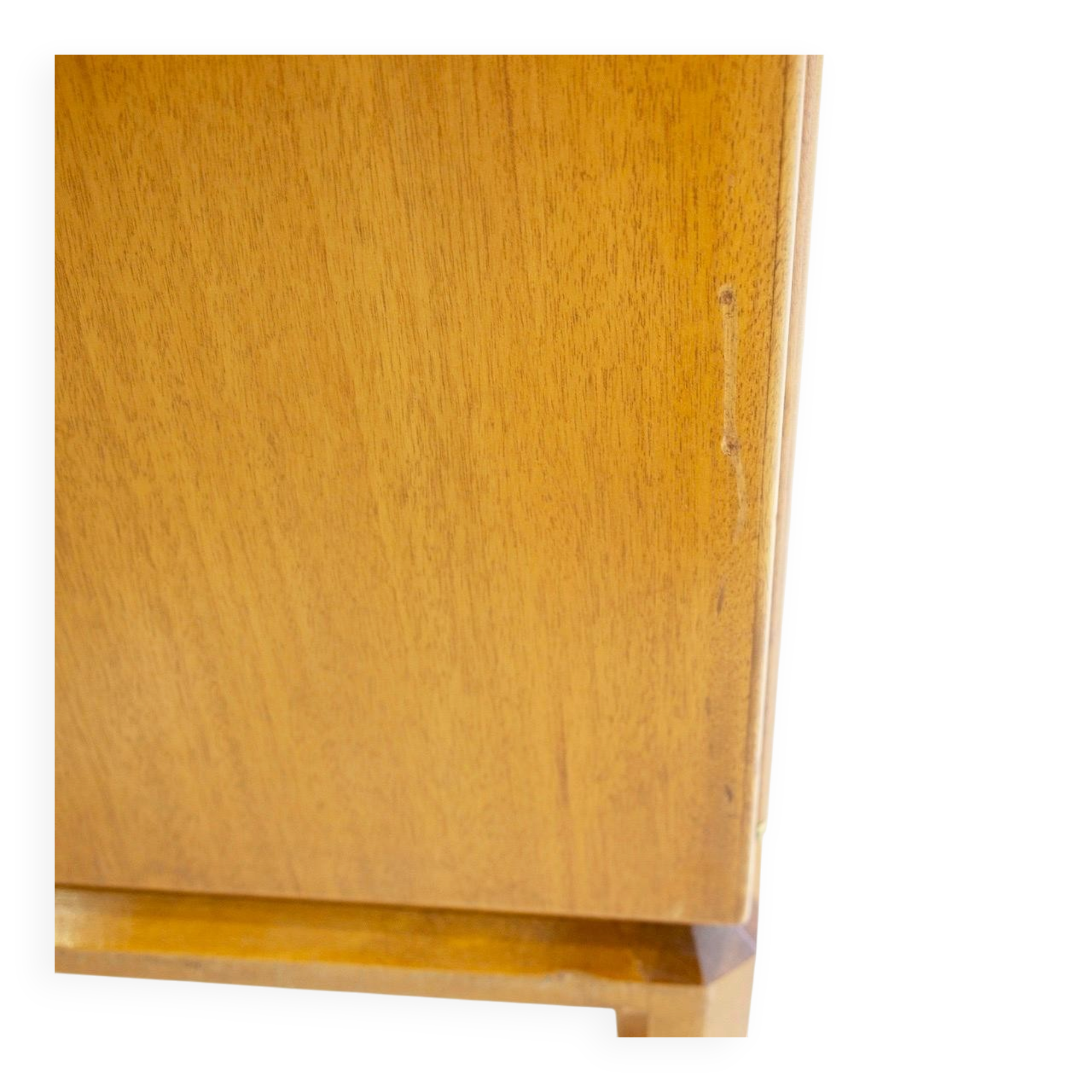 Large Swedish mahogany storage unit with four front doors.