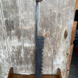 Ancienne crémaillère cuisson cheminée fer forge noir xixe vintage