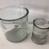 Duo of glass jars old vintage
