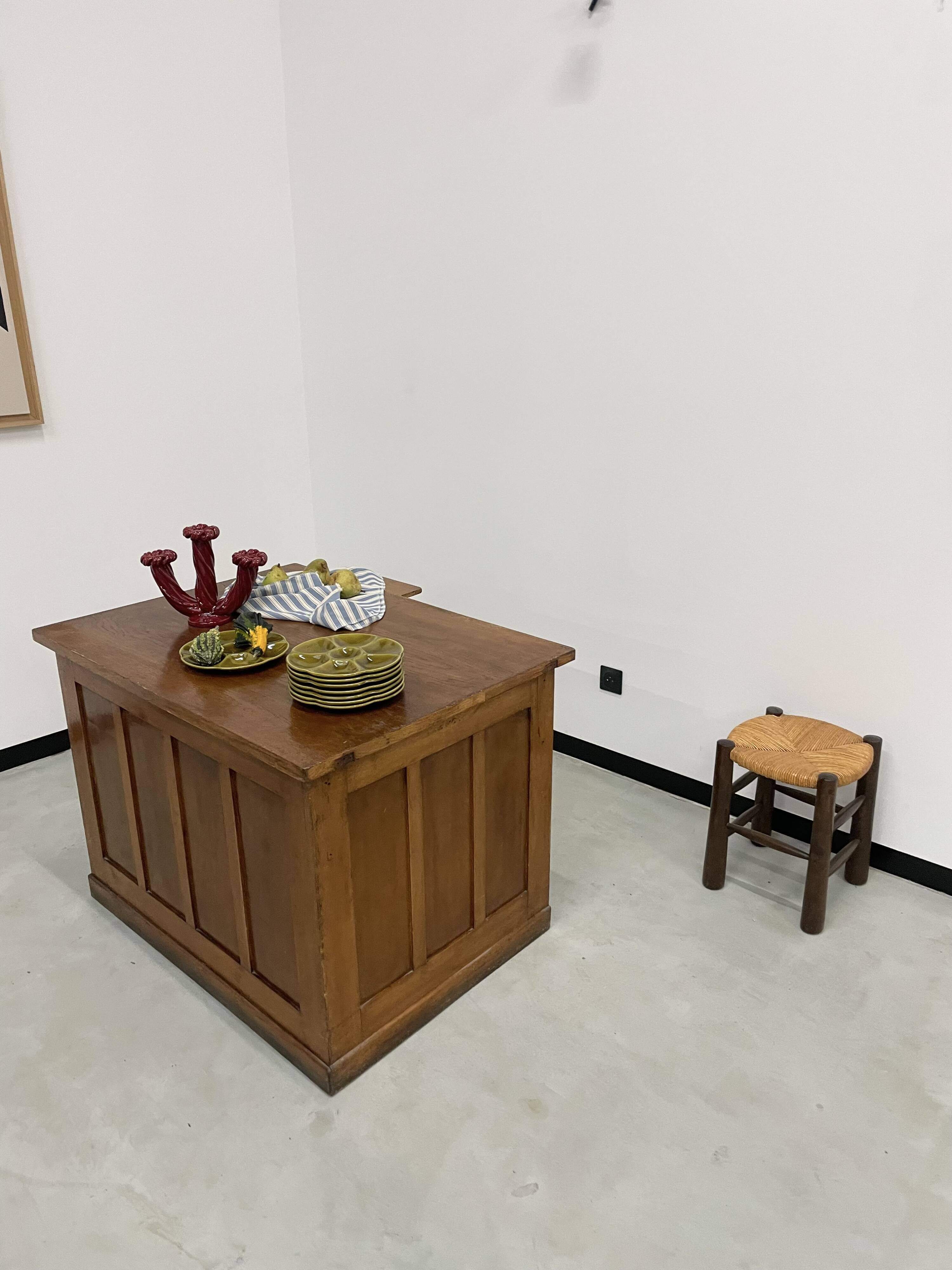 Oak and veneer counter or desk