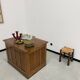 Oak and veneer counter or desk