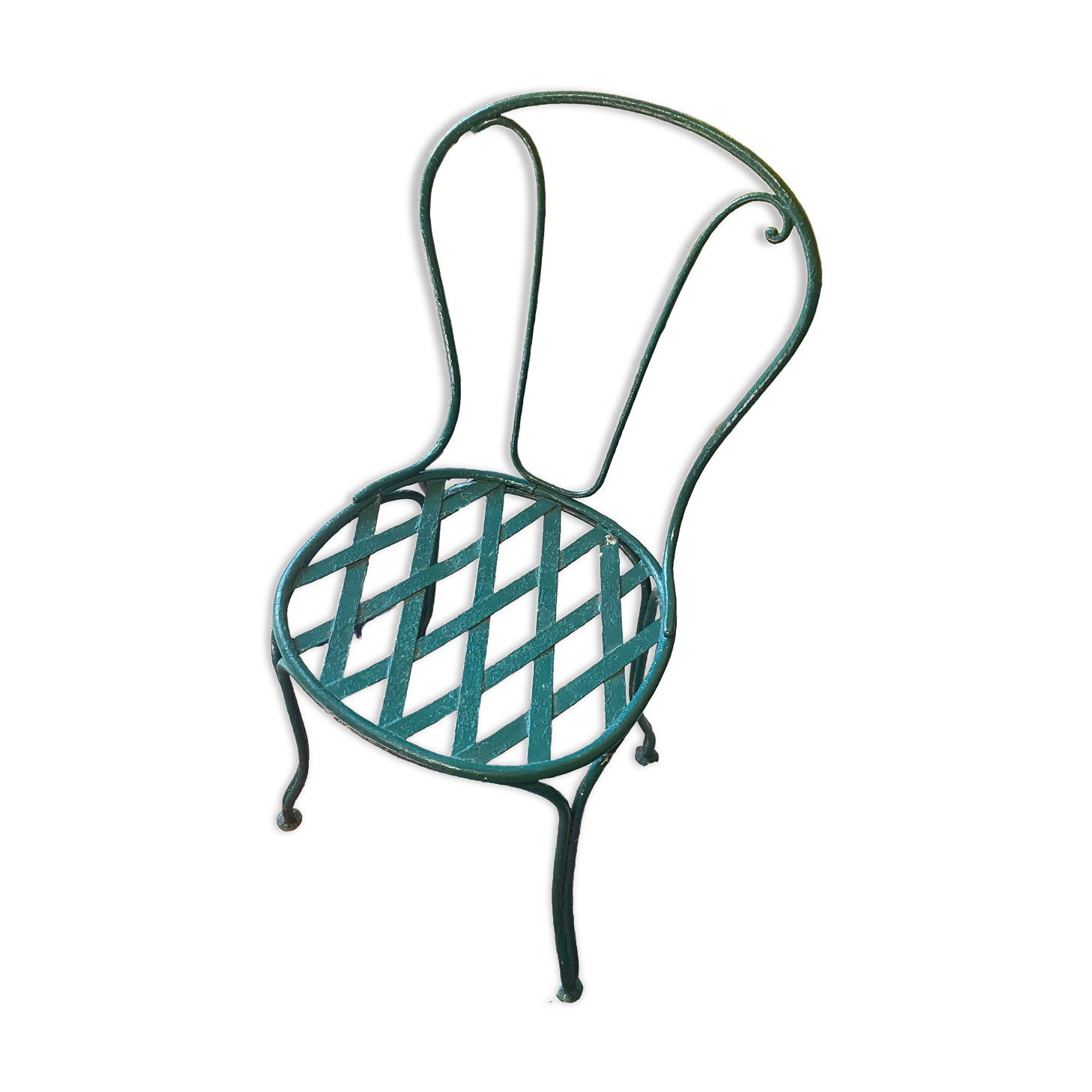 Chaise de jardin en fer forgé 19s