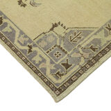 1960s handmade oriental beige carpet 102 cm x 163 cm