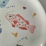 Set of two large ceramic plates – fish "head to tail" design