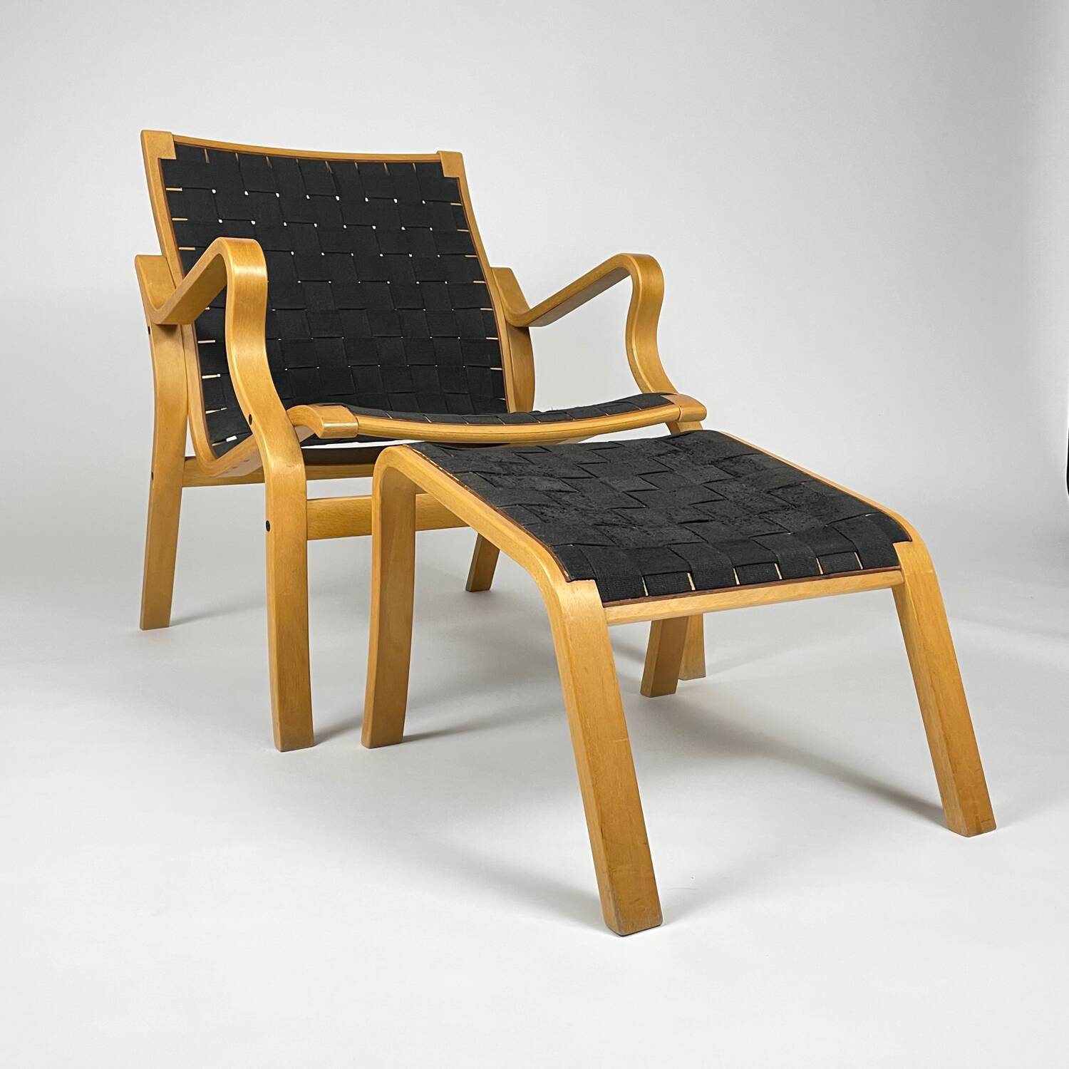 2“Albert” Louge Chairs & 1 Ottoman by Finn Østergaard for Skippers Møbler,