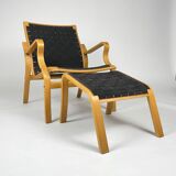 2“Albert” Louge Chairs & 1 Ottoman by Finn Østergaard for Skippers Møbler,