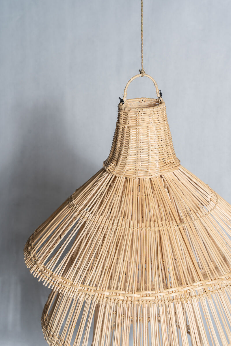 Rattan pendant lamp or light in the shape of an Asian lantern