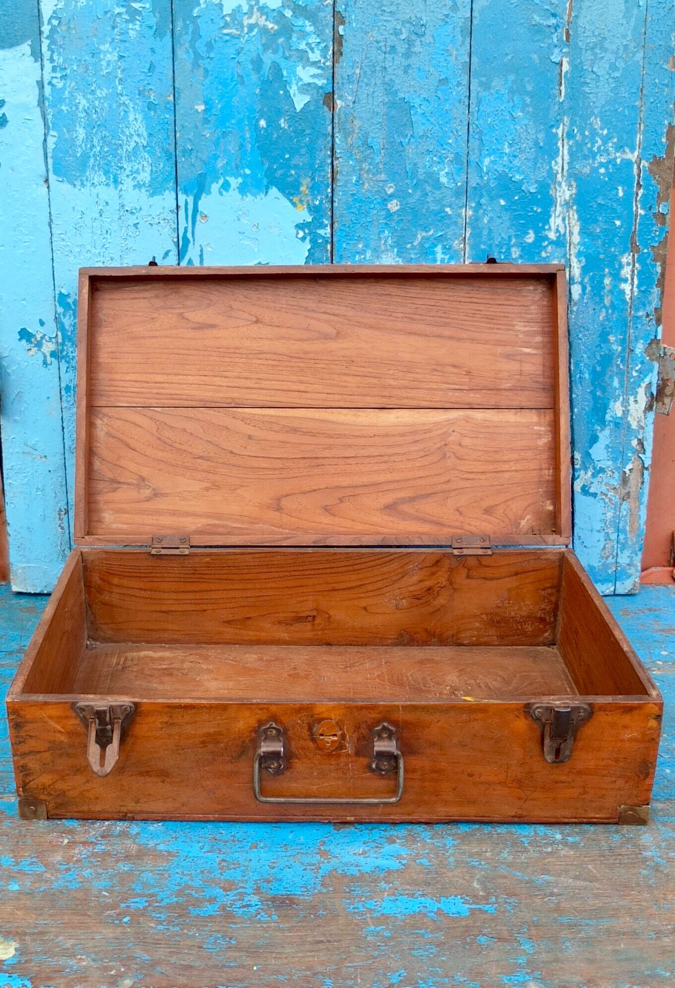 Antique indian wooden suitcase