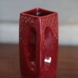 Vintage ceramic pitcher, jug, jug, burgundy red carafe, kitchen