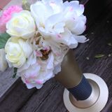 Blue and gold tulip vase in enamelled art deco style / 30s-40s