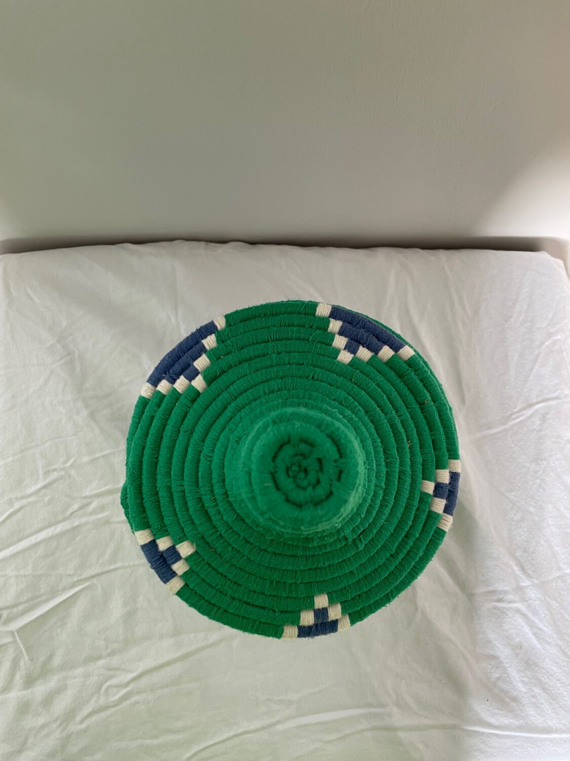 Bohemian artisanal Moroccan box colored green and blue