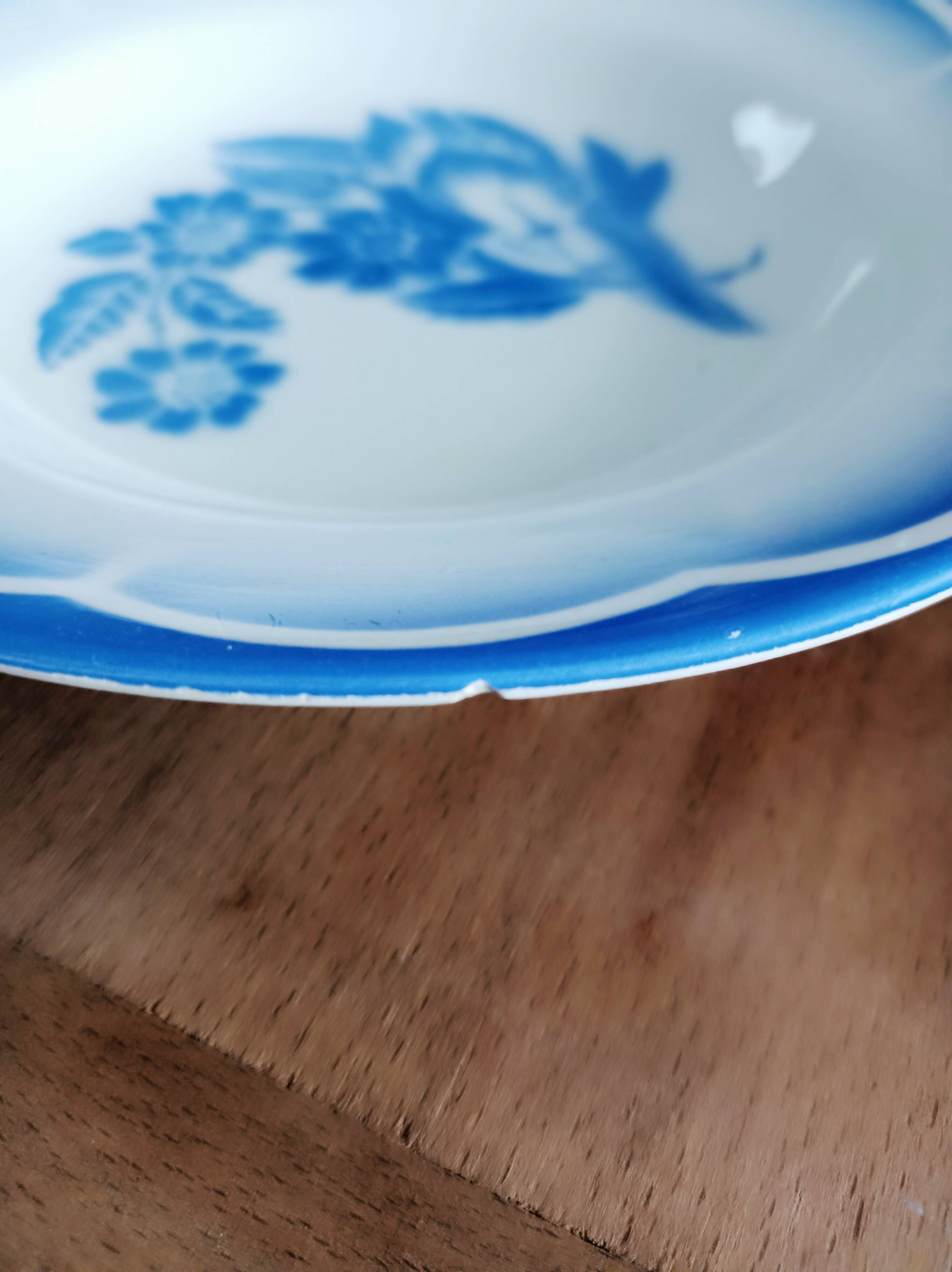 Set of 2 Sarreguemines soup plates, André