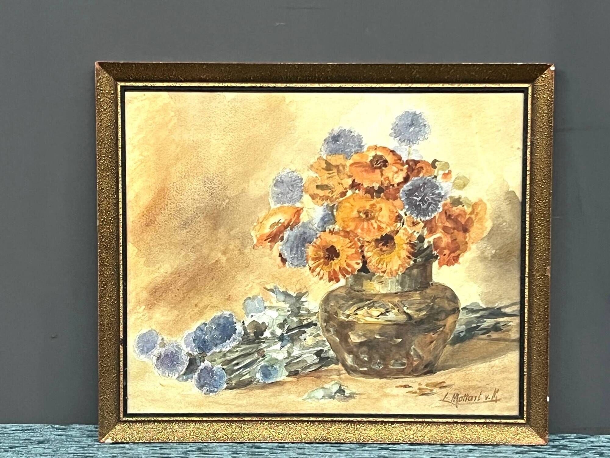 Léonie mottard van marcke (liège 1862-1936). still life with flowers.