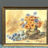 Léonie mottard van marcke (liège 1862-1936). nature morte aux fleurs.