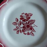 6 mismatched flat plates pairs Terre de Fer Marsac Flowers Digoin
