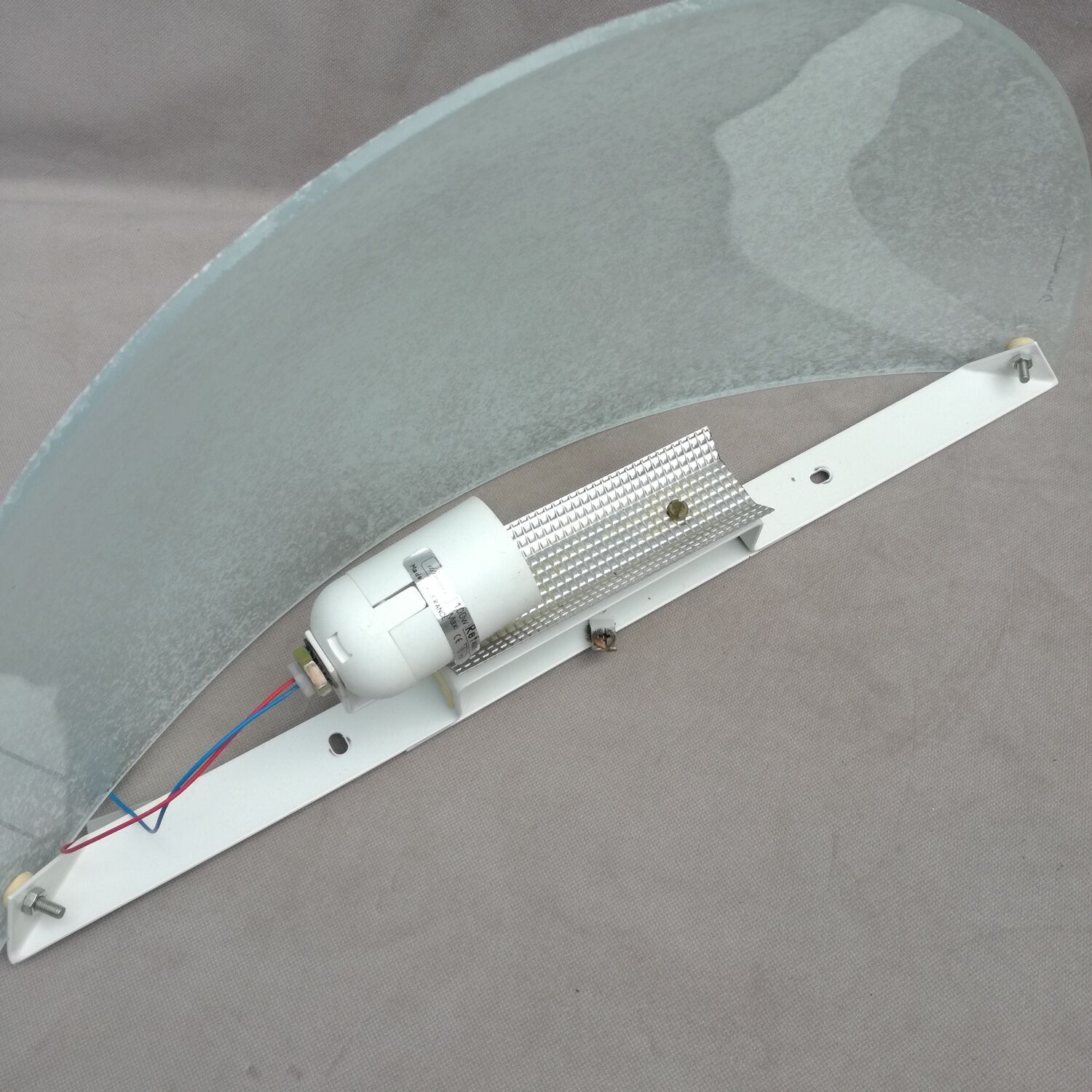 Wall lamp Demi-Lune Drimmer in worked glass 40 cm