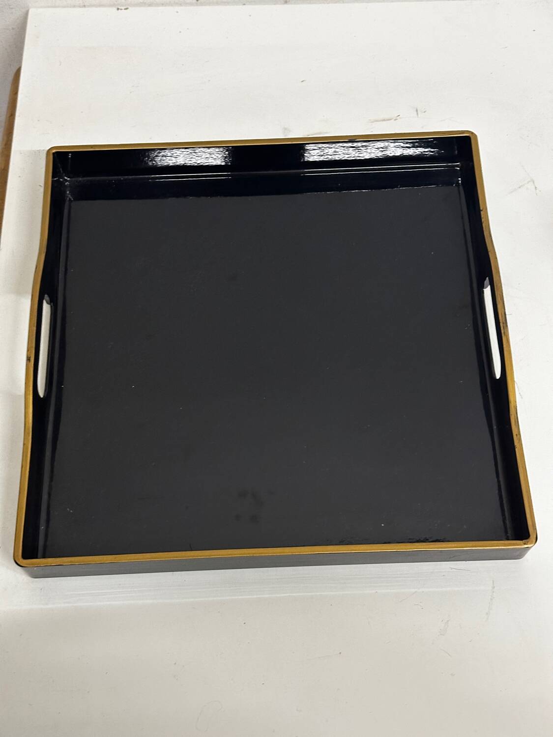 Vintage japanese lacquered wood tray - 29/29 cm