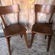Pair of vintage 60s wooden bistro chairs