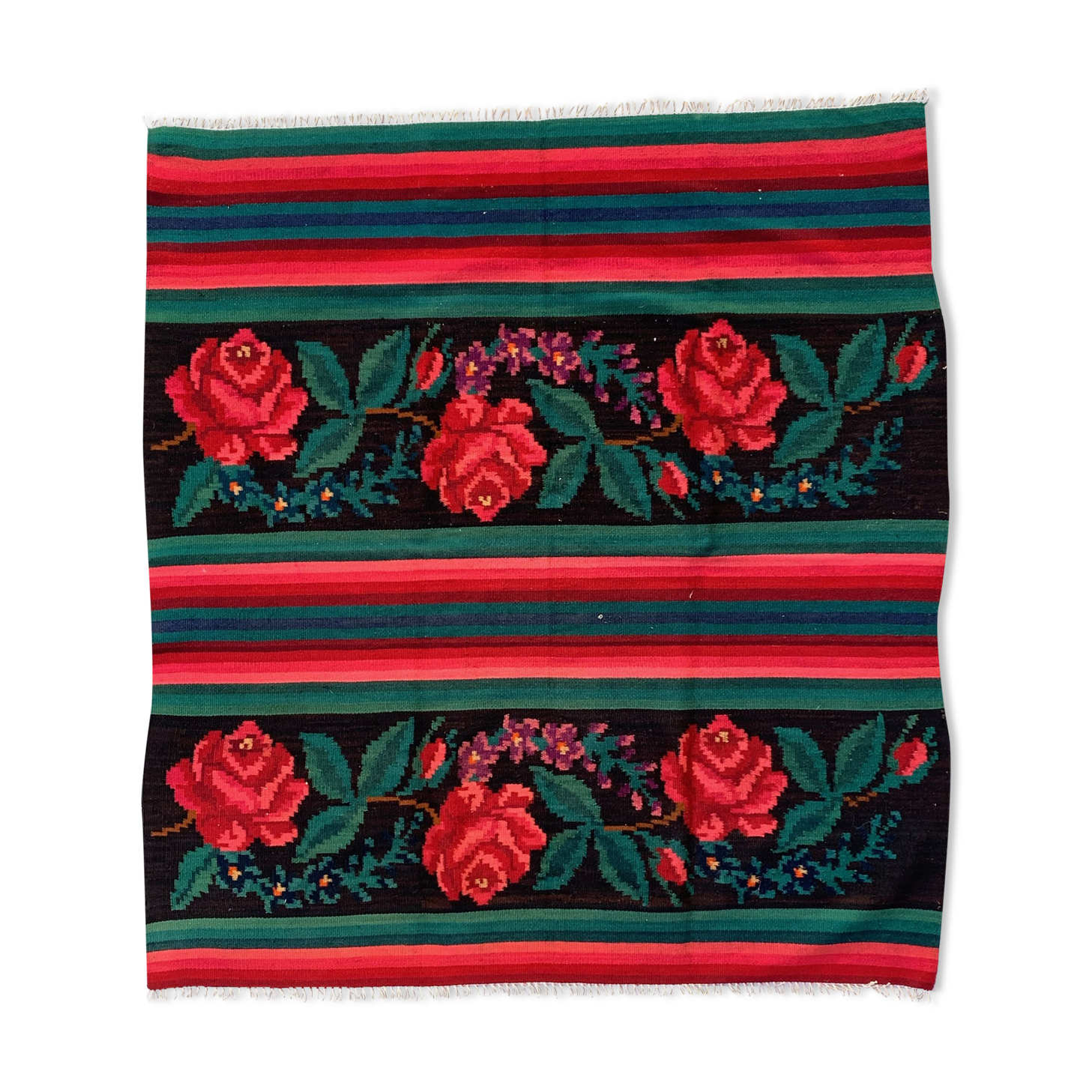 Vintage moldovan square kilim 150x135 cm