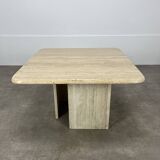 Square travertine coffee table