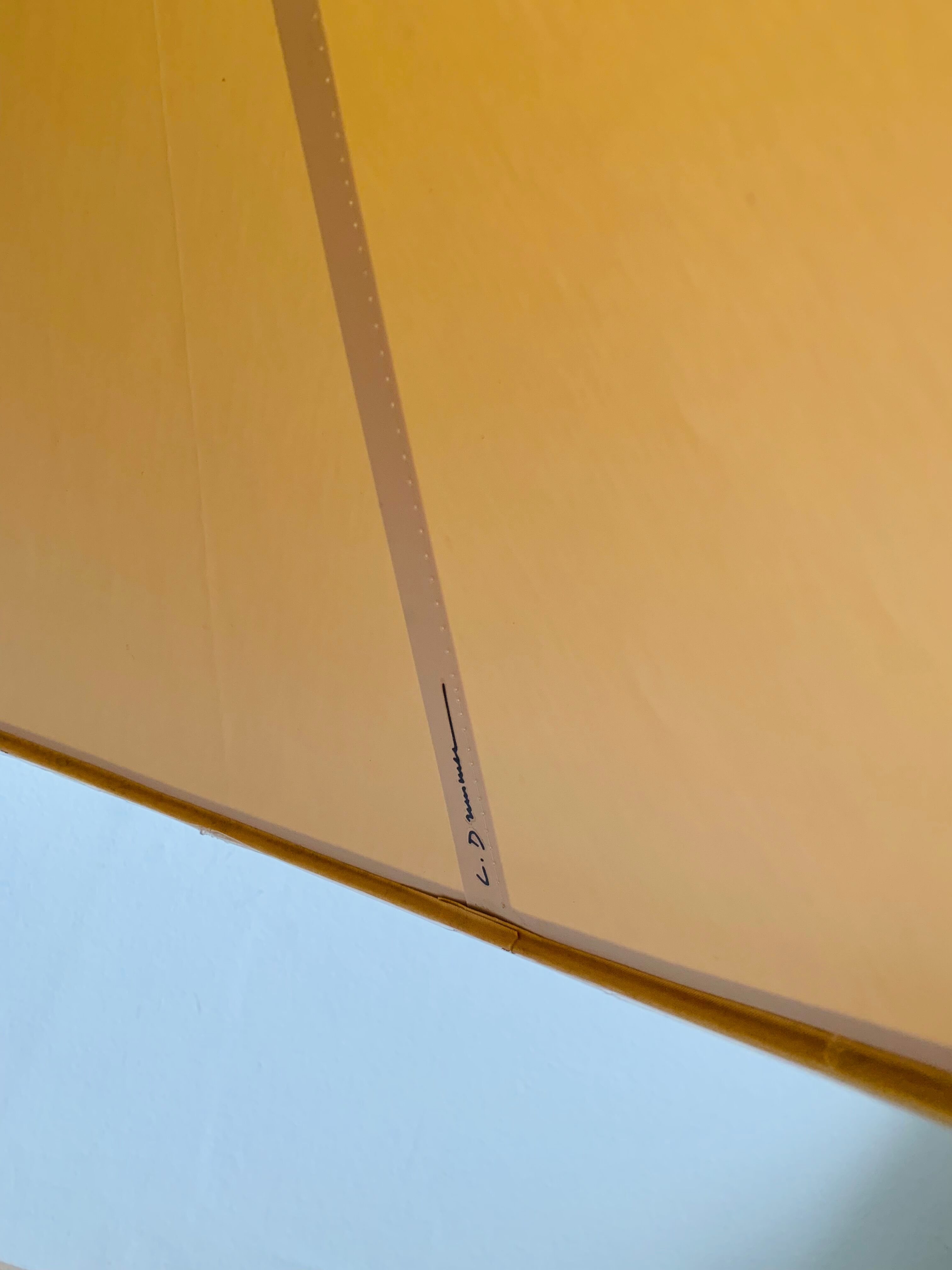 Louis Drimmer ball lamp with label 2000's poppy flowers