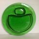 Handcrafted thick green glass empty pocket