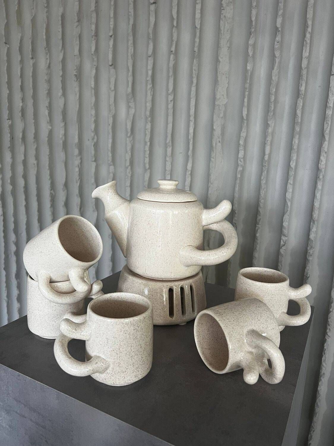Ove Pollas Ceramic Tea Set — Pollas Design, Denmark, 1970s