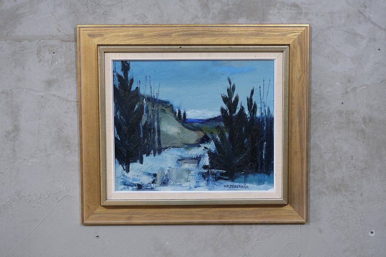 Nils ingvar walterström (1929-1988), swedish modern painting, 1960s, oil on canvas, framed