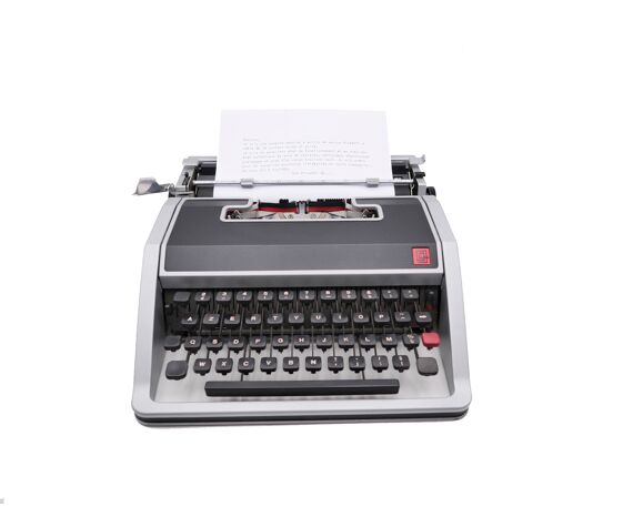 Machine à écrire Olivetti DL gris et noire révisée ruban neuf