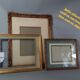 Old frame hollow edges gilded wood gold leaf 53x45 foliage 46x38 cm SB