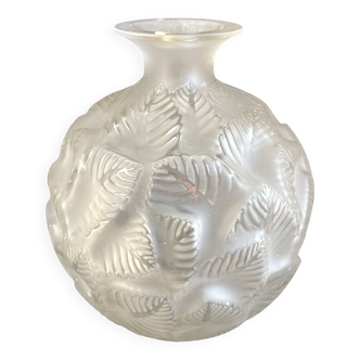 Lalique. "ormeaux" model, molded-pressed glass ball vase signed: René Lalique