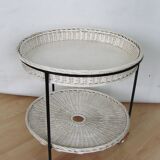 Rattan table on wheels, 1960s.