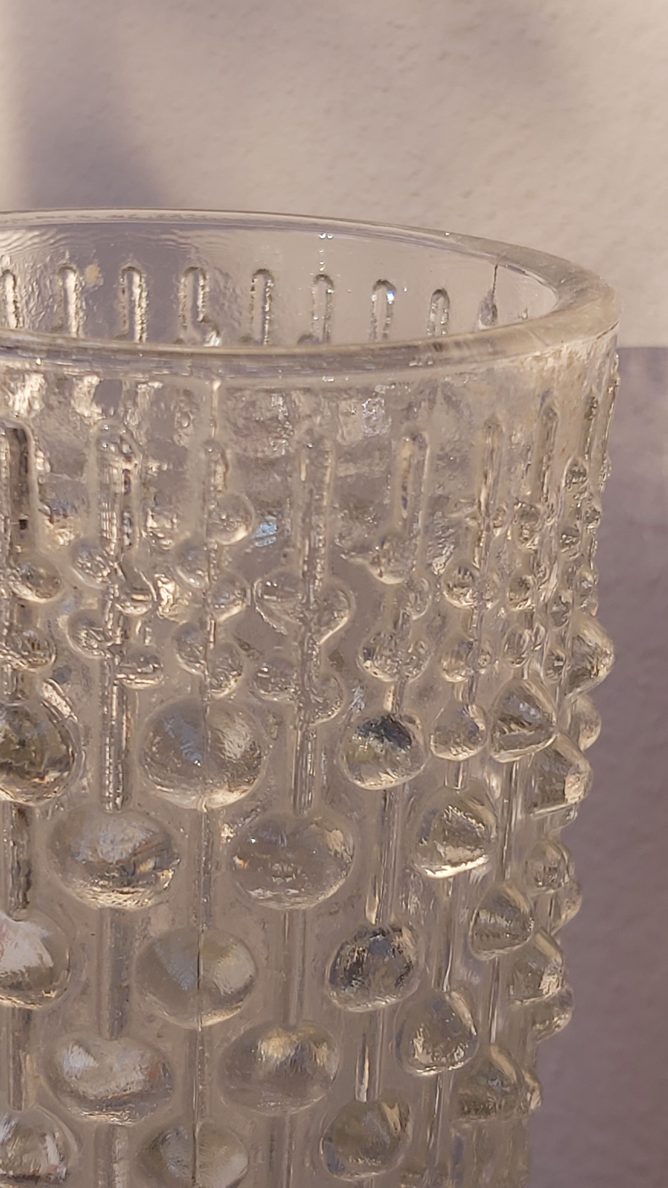 Brutalist crystal vase 1970