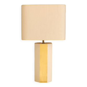 Lampe la Luco finition laquée blanc & or jaune