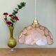 Vintage mother-of-pearl and brass lampshade pendant light