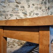 Old French baker's table – kitchen island / work table in solid chestnut with drawers.