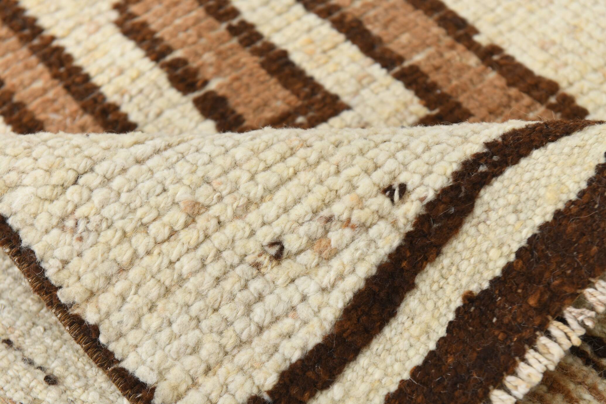 Beige Brown Oriental Persian Runner Rug, 88x351Cm
