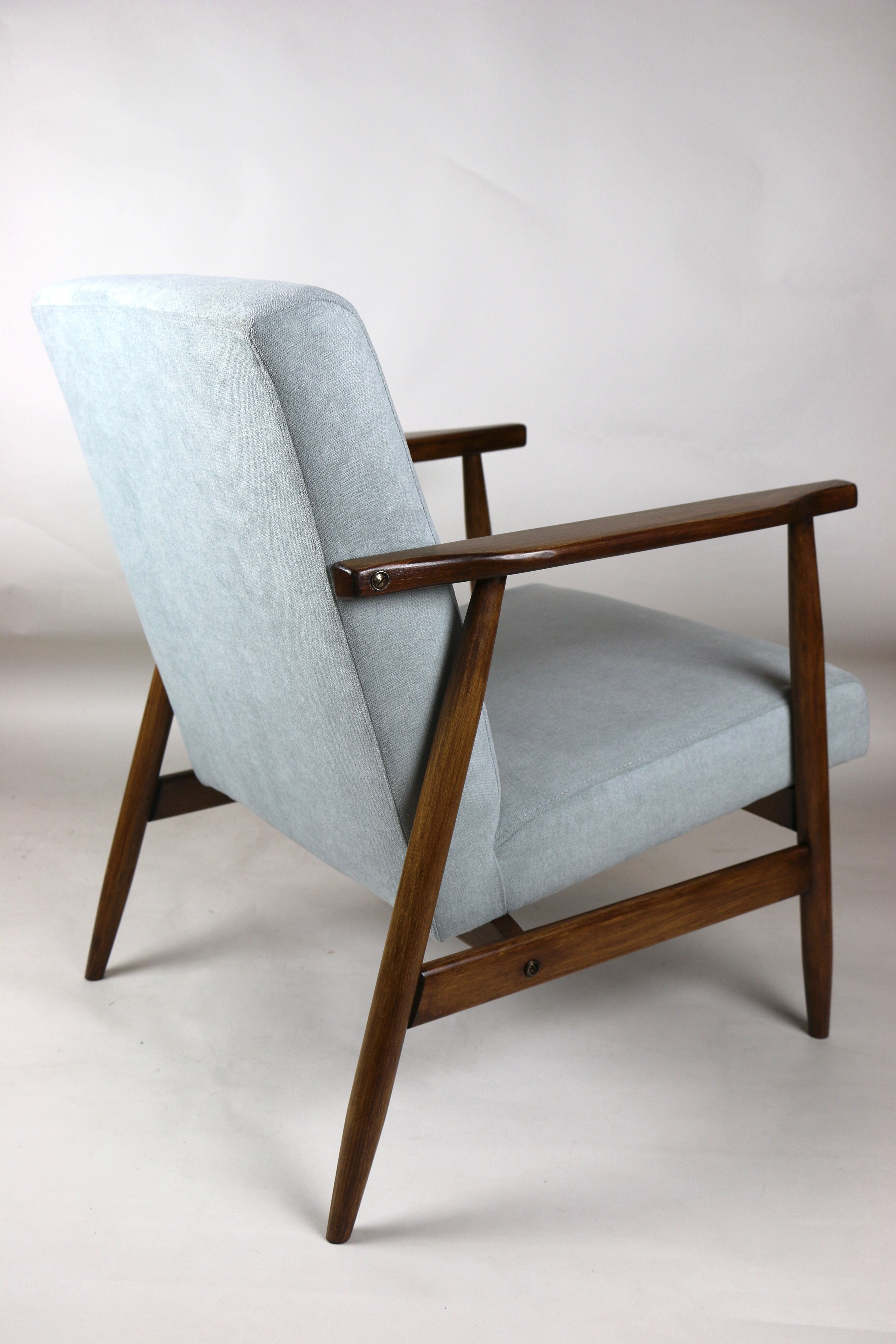 Fauteuil bleu gris vintage, années 1970