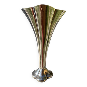 Petit vase art déco en métal argenté