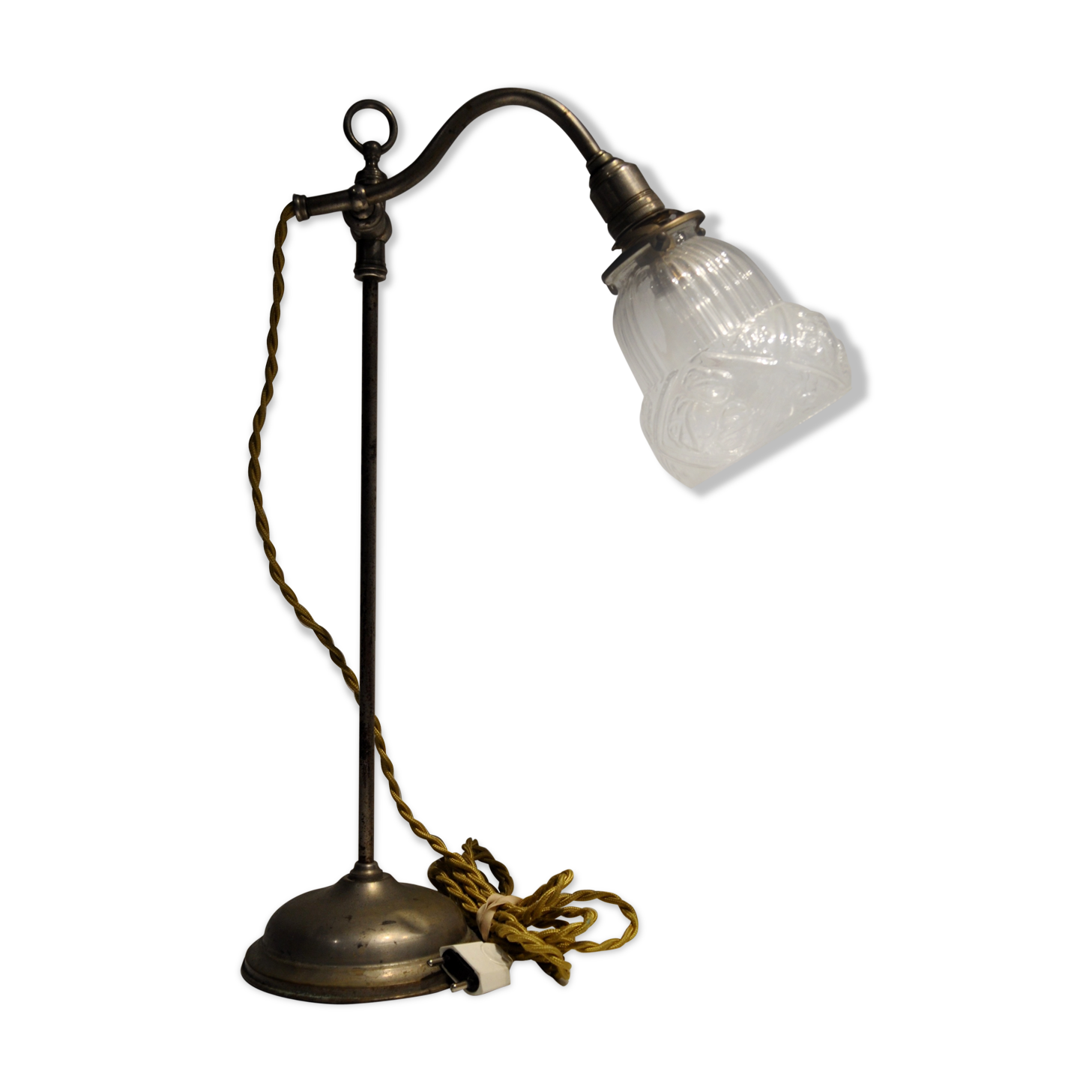 40's metal verre bureau lamp