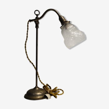 Lampe de bureau metal verre 40's