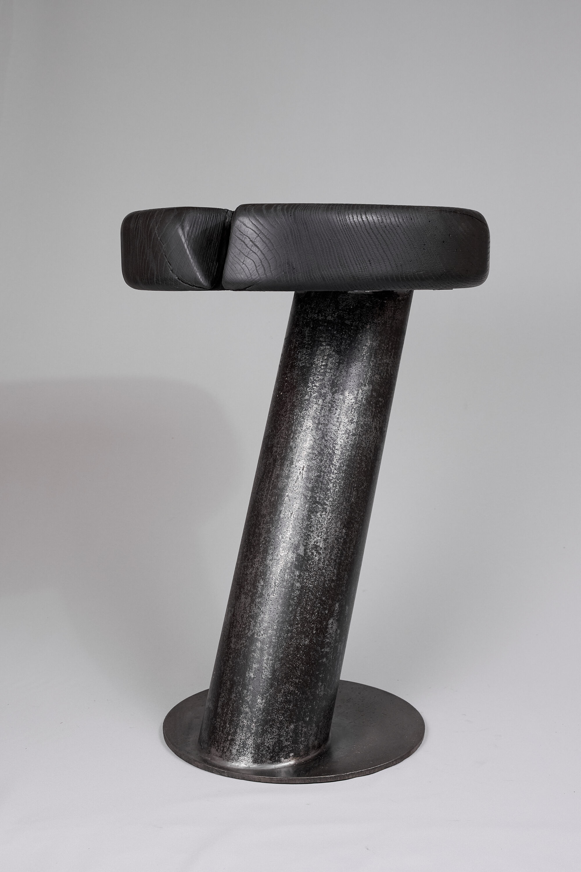 Solid wood sculptural side table, original contemporary design, logniture