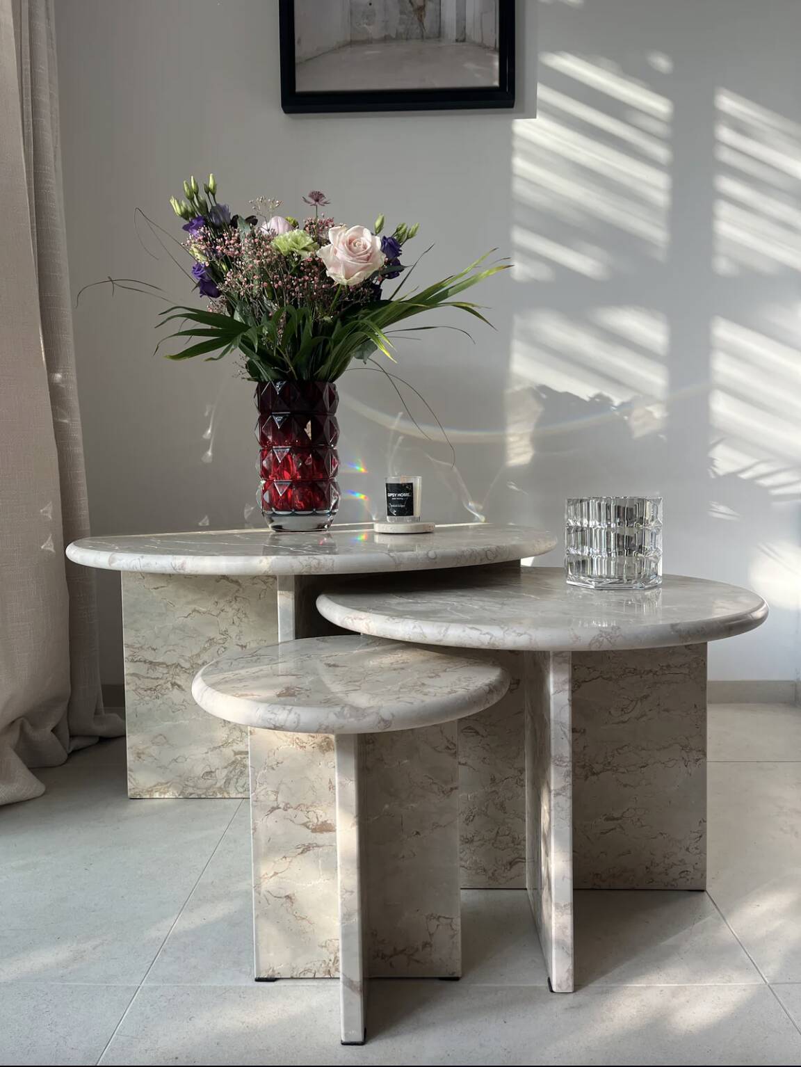 Trio of Gigognes coffee table 100% Pierre de David