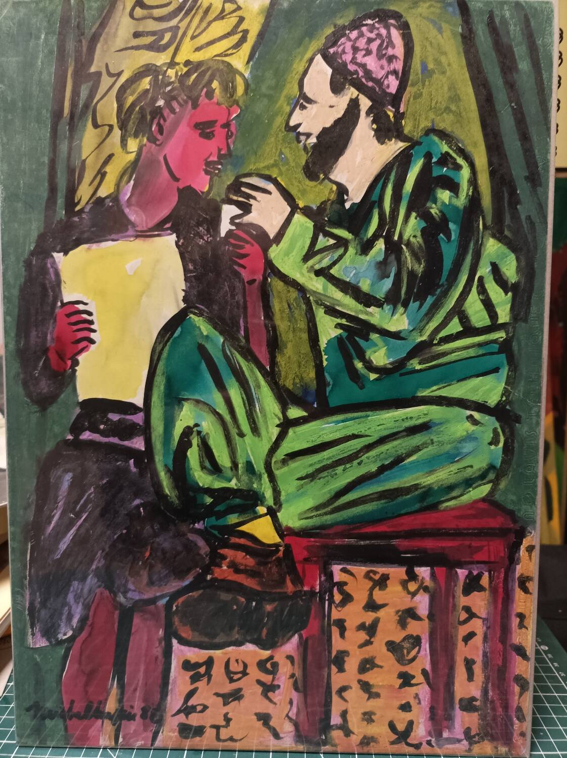 Michel Chapuis, acrylic on paper, orientalism