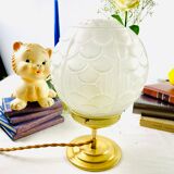 Art Deco white frosted globe table lamp - Year 40