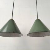 Enamelled sheet metal cone pendants