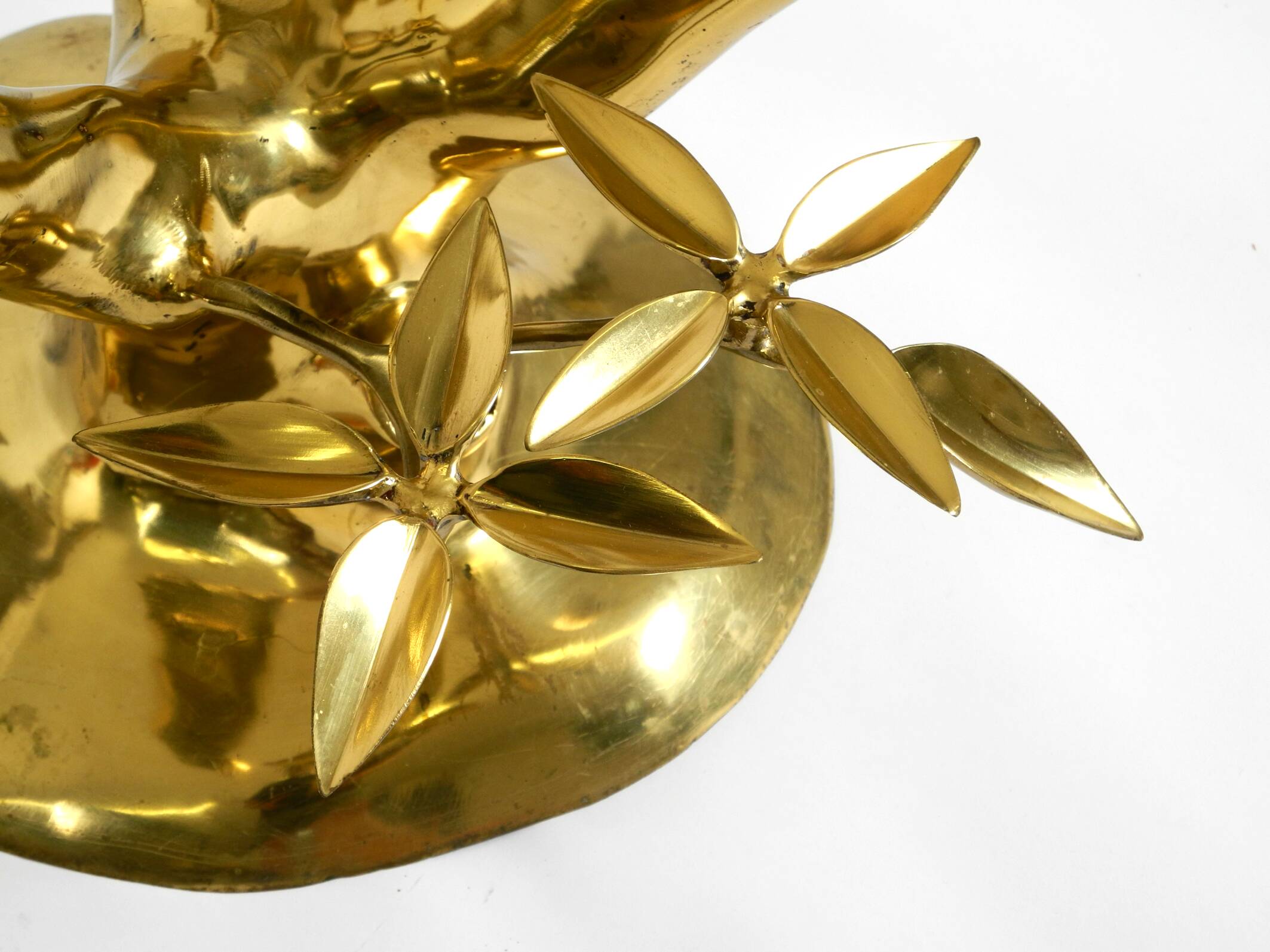 70s coffee table, model Bonsai by Willy Daro, made of brass and fire-gilded