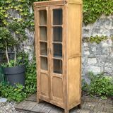 Parisian glass cabinet in raw wood, 1940